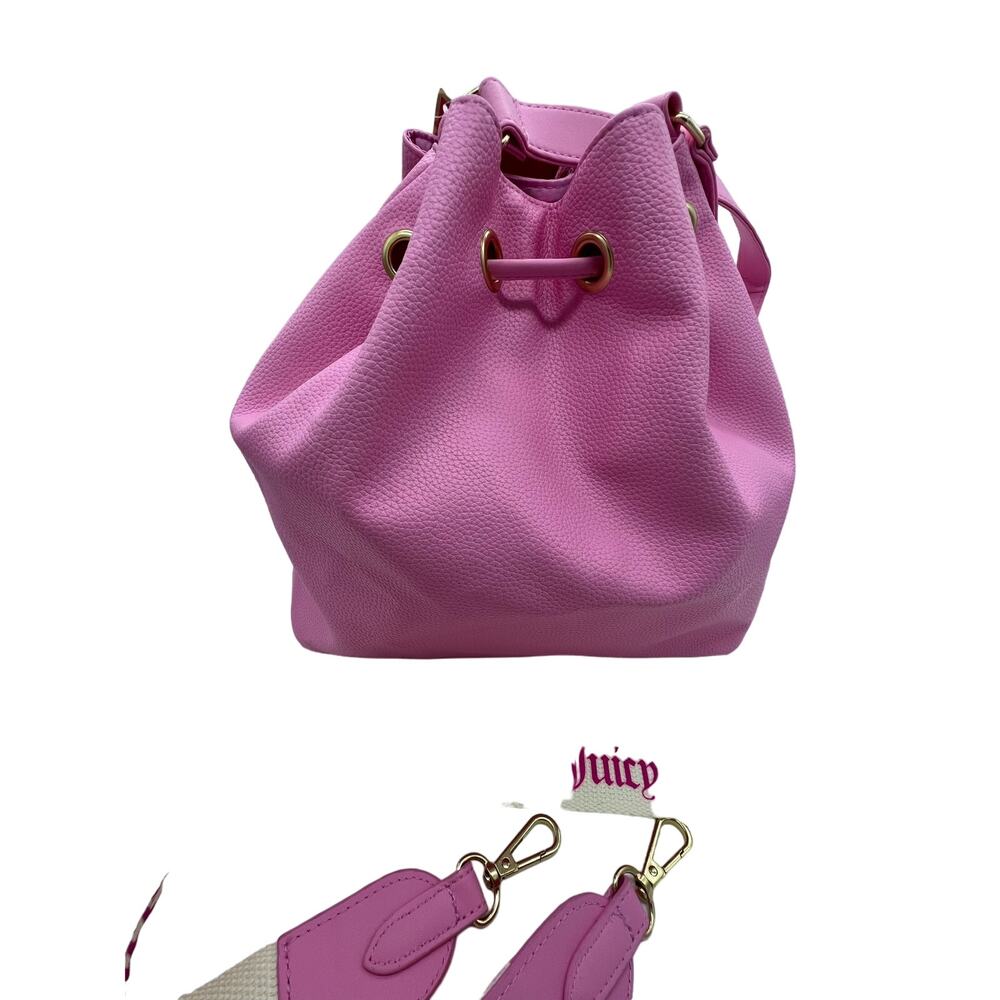 NWT Juicy Couture Viva La Juicy Pink Bucket Bag with Shoulder Strap & Crossbody - Picture 6 of 7
